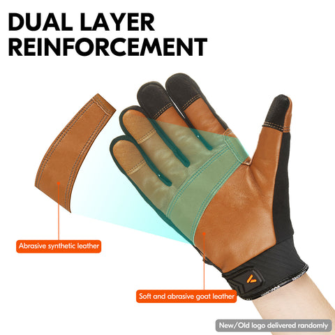 VGO 1/3 Pairs 4℉ or above 3M Thinsulate C100 Winter Warm Waterproof Light Duty Mechanic Glove, High Dexterity, Anti-abrasion, Rigger Glove (Brown, GA9603FW)