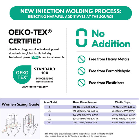 Vgo...Mem/Women's Work Gloves,Gardening Gloves,100% TPE Coated,Waterproof Palms, Anti-Slip,Breathable 3D Knit Back,OEKO-TEX Certified(TP1152)