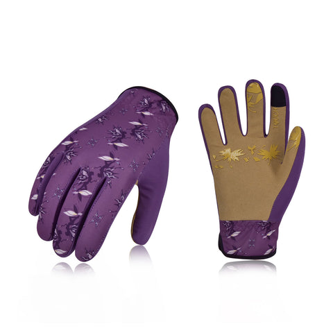 VGO Women's Premium Gardening Gloves, Touchscreen Work Gloves, Breathable Synthetic Leather for Pruning, Ranch, DIY - Machine Washable (SL7471/SL7476/SL7466/SL7455)