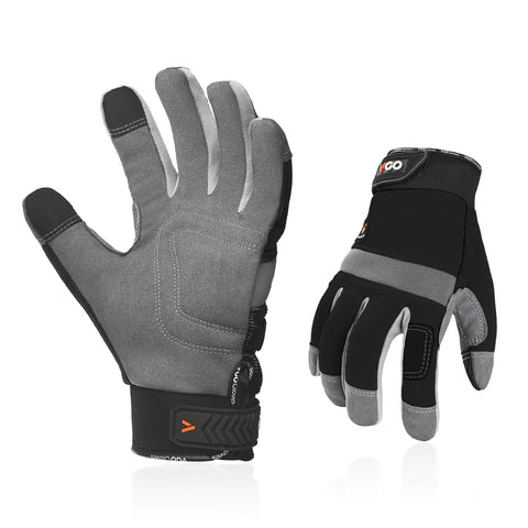 Vgo 1Pair 5℃/41°F Winter Work Gloves Men, Cold Weather Waterproof Safety Work Gloves,Cold Storage or Freezer Glove, Touchscreen(SL7584FLWP-BLA)