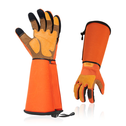 VGO 1 Pair Gardening Gloves Unses,Safety Work Gloves,Long Sleeves Gauntlet,Puncture-proof,Thorn Proof,Touchscreen(Green,SL7477/SL7496))
