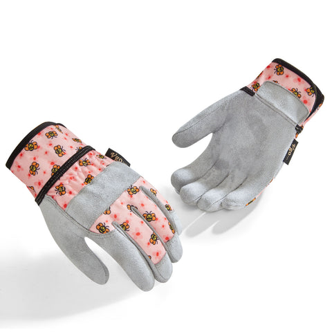 VGO 1 Pair Kids Gardening Gloves Ages 3-9 | Breathable Yard Work Gloves | Outdoor Play, Cycling & DIY Safety Gloves, Machine Washable (KID-MF7362/KID-MF3561/KID-SL7362)