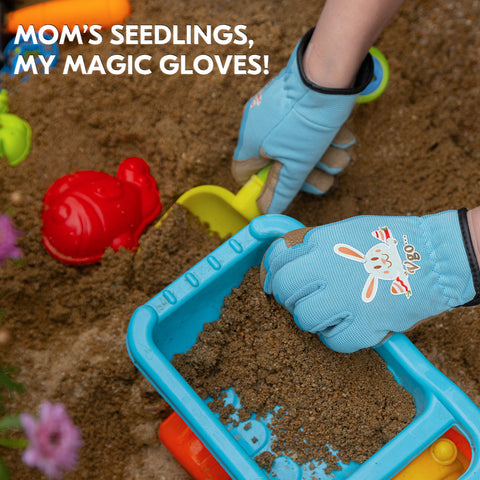 VGO 1 Pair Kids Gardening Gloves Ages 3-9 | Breathable Yard Work Gloves | Outdoor Play, Cycling & DIY Safety Gloves, Machine Washable (KID-MF7362/KID-MF3561/KID-SL7362)