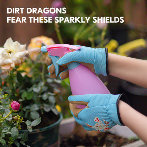 VGO 1 Pair Kids Gardening Gloves Ages 3-9 | Breathable Yard Work Gloves | Outdoor Play, Cycling & DIY Safety Gloves, Machine Washable (KID-MF7362/KID-MF3561/KID-SL7362)