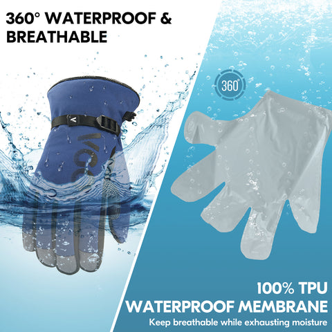 VGO 1Pair -20℃/-4°F Waterproof Winter Work Gloves Cold Weather Waterproof Work Gloves Waterproof Insulated Gloves(SL7761FLWP)