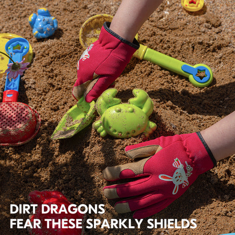 VGO 1 Pair Kids Gardening Gloves Ages 3-9 | Breathable Yard Work Gloves | Outdoor Play, Cycling & DIY Safety Gloves, Machine Washable (KID-MF7362/KID-MF3561/KID-SL7362)