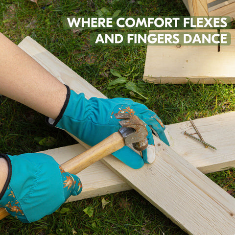 VGO 1 Pair Premium Genuine Goat Leather Puncture Resistant Palm and Fingertips Gardening Gloves For Women(GA3561/GA7454)