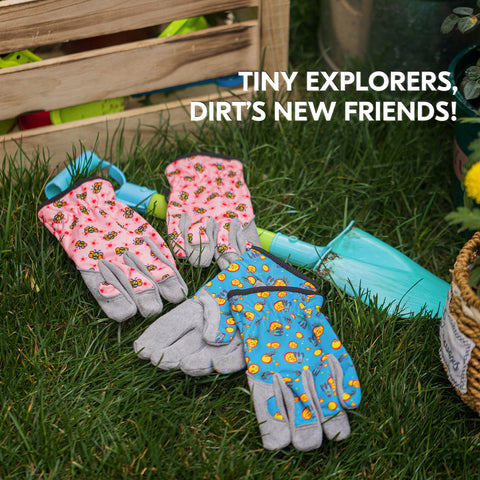 VGO 1 Pair Kids Gardening Gloves Ages 3-9 | Breathable Yard Work Gloves | Outdoor Play, Cycling & DIY Safety Gloves, Machine Washable (KID-MF7362/KID-MF3561/KID-SL7362)