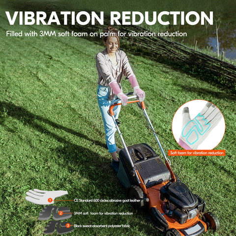 VGO 1 Pair Men/Women's Leather Extra-long Cuff Gardening Gloves, Work Gloves, Puncture-proof, Thornproof, Durability, Touchscreen (Golden Green, CA7472/ Pink White GA9659)