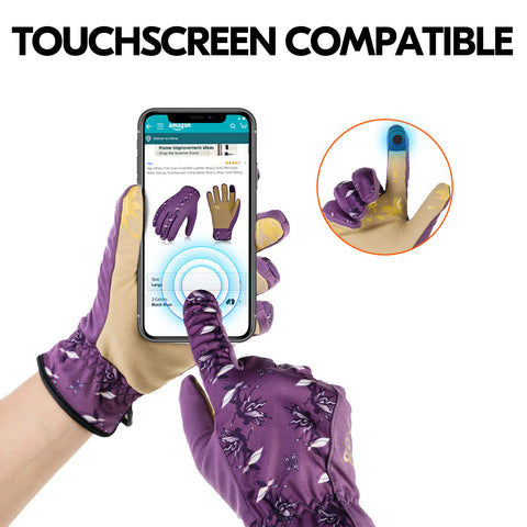 VGO Women's Premium Gardening Gloves, Touchscreen Work Gloves, Breathable Synthetic Leather for Pruning, Ranch, DIY - Machine Washable (SL7471/SL7476/SL7466/SL7455)