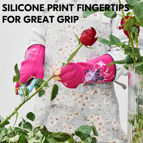 Vgo 1Pair Men/Women's Extra-Long Leather Gardening Gloves, Gauntlet with Adjustable Cuff, Puncture & Thorn Proof, Touchscreen (SL6592-M/W, SL7445)