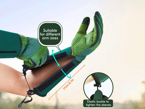 VGO 1 Pair Gardening Gloves Unses,Safety Work Gloves,Long Sleeves Gauntlet,Puncture-proof,Thorn Proof,Touchscreen(Green,SL7477/SL7496))