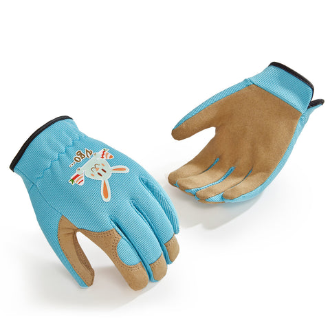 VGO 1 Pair Kids Gardening Gloves Ages 3-9 | Breathable Yard Work Gloves | Outdoor Play, Cycling & DIY Safety Gloves, Machine Washable (KID-MF7362/KID-MF3561/KID-SL7362)