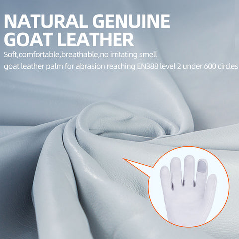 VGO 1 Pair Gardening Gloves Ladies, Synthetic leather/Goat leather palm, Safety Work Gloves, Long Sleeves Gauntlet, Puncture Proof, Touchscreen(Green,AL6608/GA9658)
