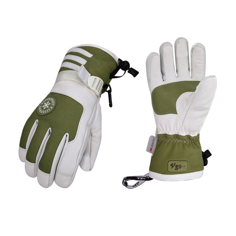 VGO 1 Pair -4℉ 3M G80 Lined Unisex Goatskin Waterproof Ski Gloves (Mens,SF-GA2446FW-M)