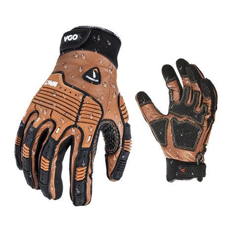 VGO Cut Resistant Gloves,HPPE Anti-cut Liner,Hand Protection,EN388 level C, ANSI level 3(Brown,CA7722CT)