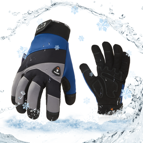 Vgo 1/2 Pairs -20℃/-4°F COLDPROOF ,Winter Work Gloves, Oil Resistant, Water resistant & Windproof Gloves(Black&Gray,SL7721FW)