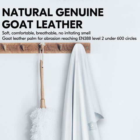VGO 1/ 3 Pairs High Dexterity Soft Genuine Goat Leather Work Gloves (Hi-Viz Green+Blue+Red,GA7674-M)
