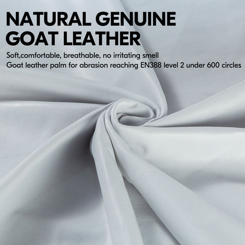 VGO 1 Pair Premium Genuine Goat Leather Extra-Long Cuff Gloves (1 Pair, White, GA9659)