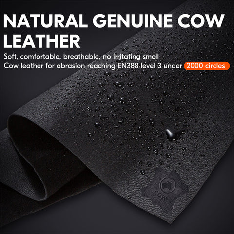 Vgo 1 Pair Grain Cowhide Leather Light Duty Women's Work Gloves, Touchscreen Compatible (CA9731)