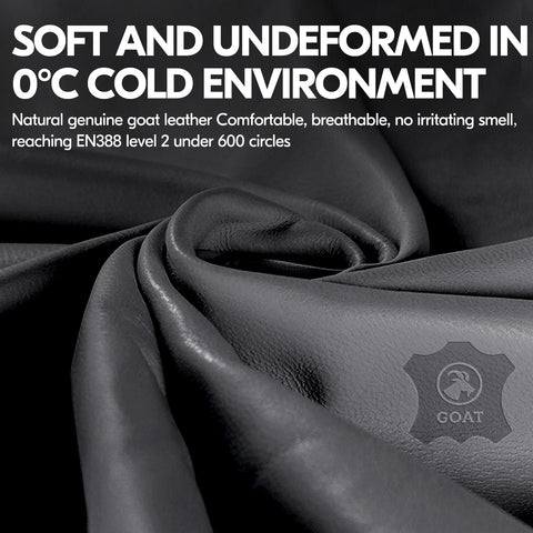VGO 2 Pairs 32℉ or above Premium Winter Goat Leather Anti-abrasion Work Gloves ( Gold&Black, GA2152F-M)