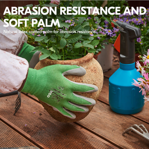 Vgo 5-Pairs  Bamboo Working Gloves for Gardening, Fishing, Restoration Work (Green, RB6026)