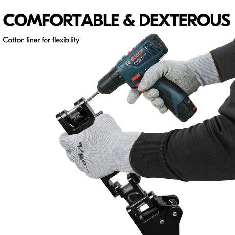 VGO 10 Pairs Latex Coating Gardening and Work Gloves(Black+Blue+Grey Coat,SK2102-B)