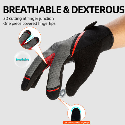 VGO 1 Pair Synthetic Leather Anti-Slip Light Duty Work Gloves, Velcro Closure ( Black, SL9720)
