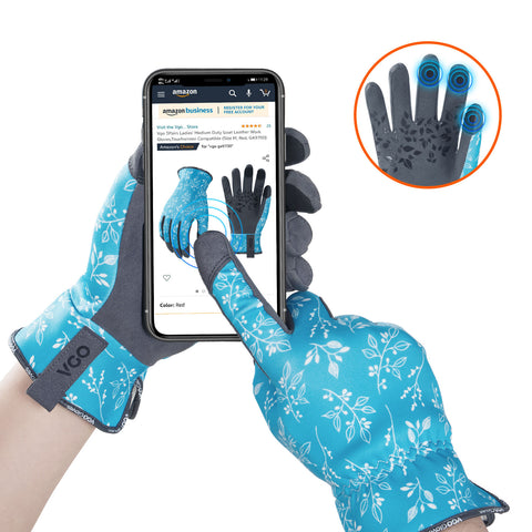 VGO 1-Pair Gardening Gloves Ladies, Soft synthetic leather Working Gloves,Sratch protection(Blue,SL7476)