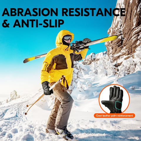 VGO 2 Pairs -20℃/-4℉ or Above 3M Thinsulate G8 Goatskin Leather Skiing Gloves (Purple/Black, SF-GA2444FW)