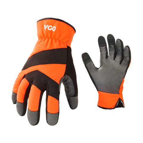 VGO 1 Pair Safety Work Gloves,Abrasion Resistance Gloves, Mechanics Gloves,Rigger Gloves,Light Duty(PU7741)