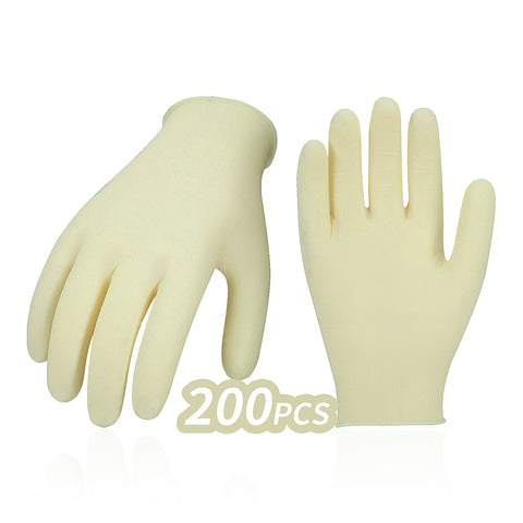 VGO100 PCS Rubber Industrial Gloves, Powdered, Disposable Gloves, Non-Sterile, Good For Painting  And Finishing Services (White,RB0001)